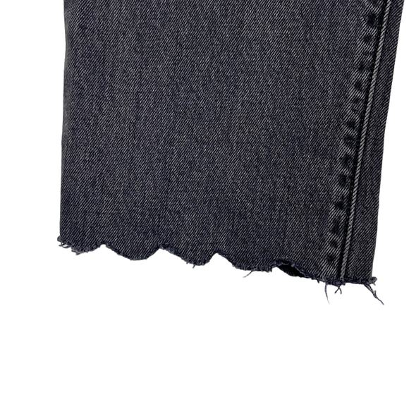 Levis 501 Original Crop Jeans Sz 29x26 Lady Crush Black Straight High Rise - Picture 5 of 12